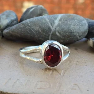 natural red garnet 925 sterling silver ring red garnet jewelry simple minimalist ring january birthstone ring personalized gift 500x500 1