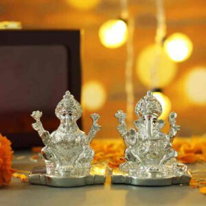 silver plated lakshmi ganesh 1